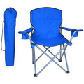 Large Folding Chair w/Arm Rests, 2 Cup Holders and Carry Bag- 330 lb Rating